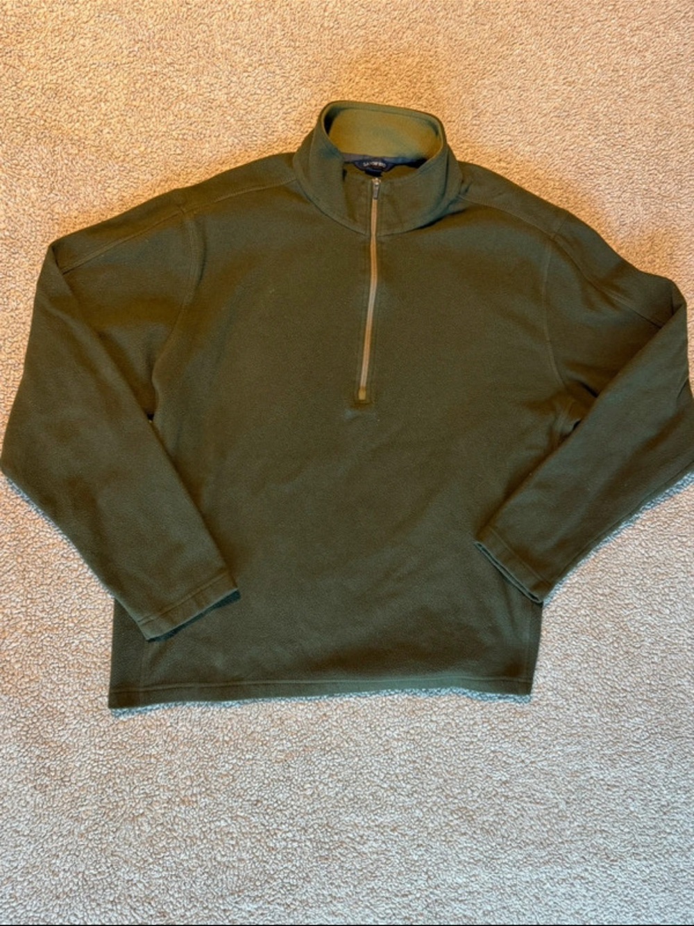 Land’s End Olive Green Half-Zip Fleece Pullover